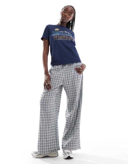 Wrangler - T-shirt met print op de borst in marineblauw, 2 van 4