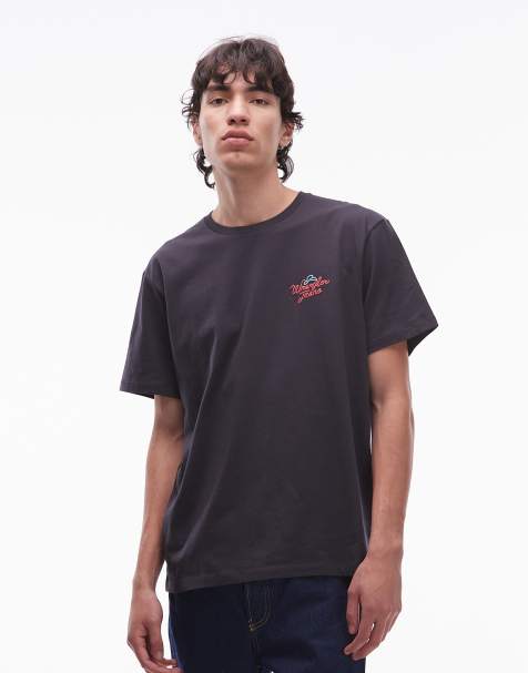 Wrangler - T-shirt nero slavato con grafica e scritta del logo - view 1
