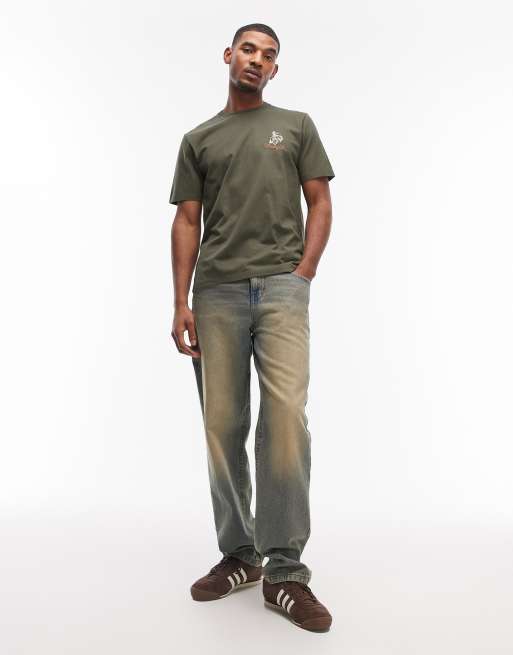 Wrangler - T-shirt verde medio con ricamo, 2 di 5