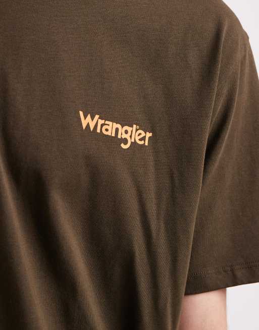 Wrangler – T-shirt w stylu vintage w kolorze khaki, 4 z 5