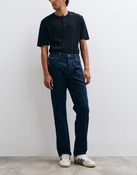 Wrangler texas rechte denim jeans in donkere wassing - view 1