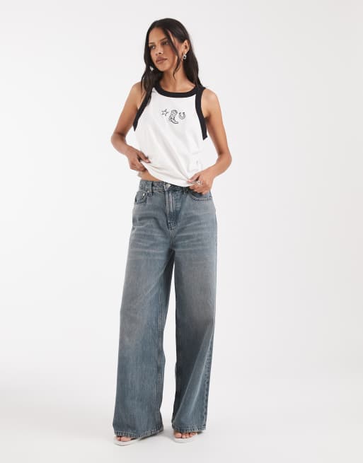 Wrangler - Top senza maniche nero e bianco con profili a contrasto, 2 di 4