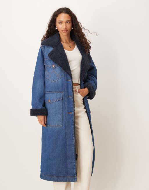 Veste Camionneur Wrangler Sport Bleu Denim - Taille L - Occasion Très Bon état