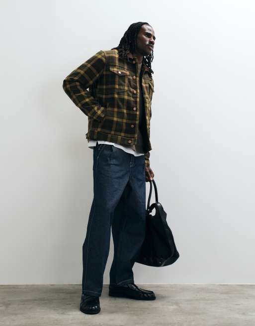 Wrangler - Truckerjack van wolmix in groen, 3 van 5