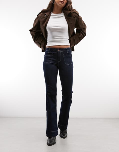 Wrangler vaqueros acampanados denim en azul oscuro - view 1