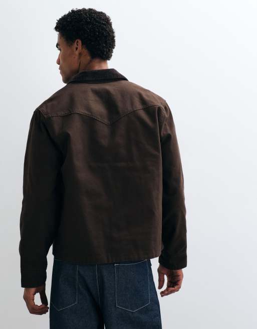 Wrangler vendbar utility-jakke i brun, 5 af 5