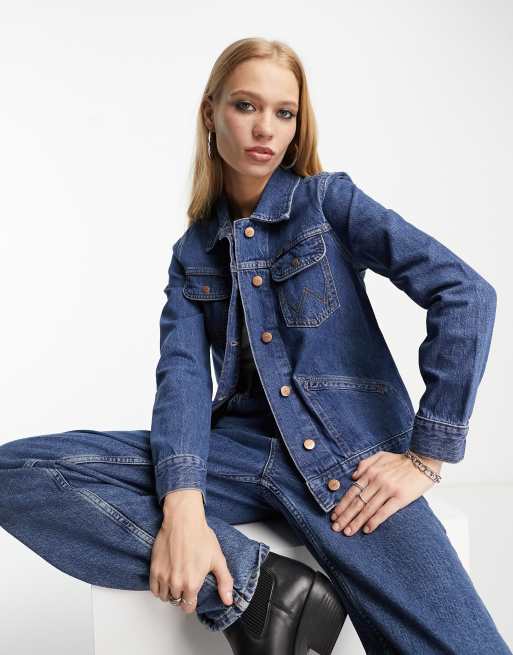 Veste en discount jean bleu foncé