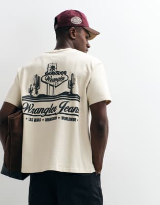 VAN GRAAF Wrangler Herren Sand T-Shirt Baumwolle Beige, Extra Groß - Bild 5
