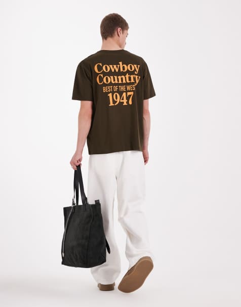 Wrangler – Vintage-T-Shirt in getragenem Khaki - view 1