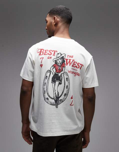 Wrangler – Vintage-T-Shirt in getragenem Weiß - view 1