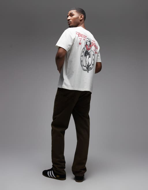 Wrangler – Vintage-T-Shirt in getragenem Weiß, 3 von 5