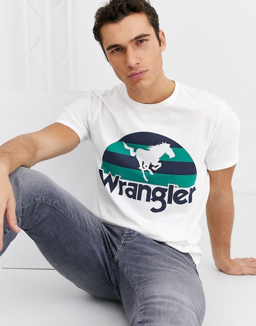 Wrangler – Vit t-shirt med grafiskt tryck