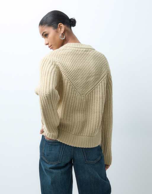 Wrangler western cardigan i beige, 4 af 4