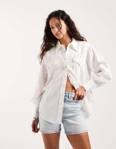Wrangler - Western overhemd met knoopsluiting in wit - view 1