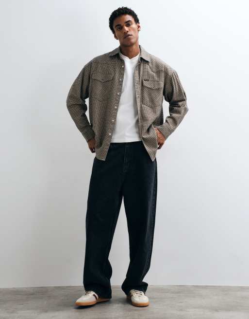 Wrangler westernskjorte i beige, 3 af 5