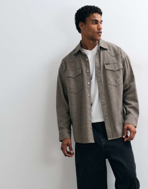 Wrangler westernskjorte i beige, 4 af 5