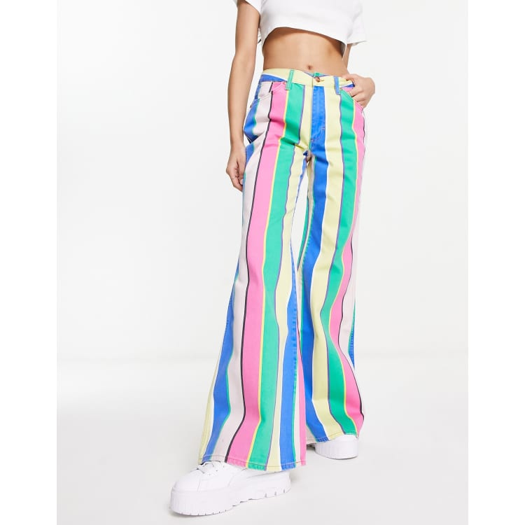 Striped colored sale jeans