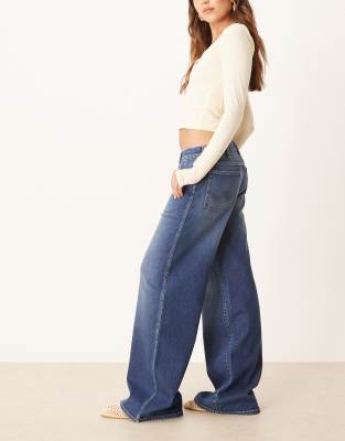 Wrangler Wide Leg Jeans In Blue