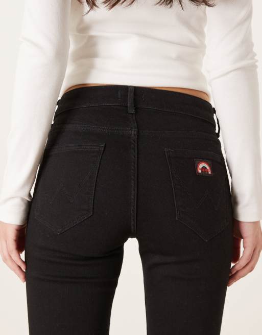 Wrangler - Wijd uitlopende jeans in zwart, 4 van 5