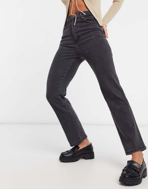 wrangler vintage rinsed black high rise bootcut flare