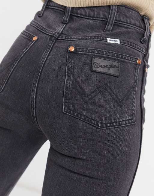 Black Y - Wrangler Wild West Jeans dritti a vita alta lavaggio