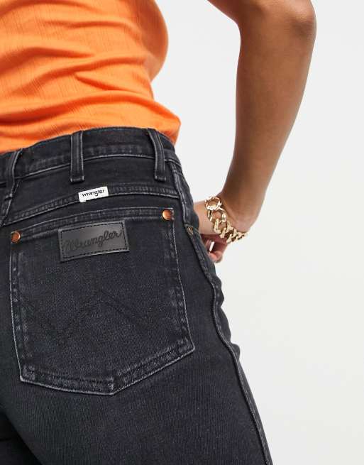 Black Y - Wrangler Wild West Jeans dritti a vita alta lavaggio