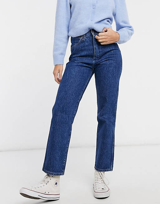 Wrangler - Wild West - Højtaljede jeans med lige ben i mørkeblå