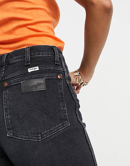 Straight JeansWrangler in Denim di colore Nero 40% di sconto Donna Abbigliamento da Jeans da Jeans dritti 