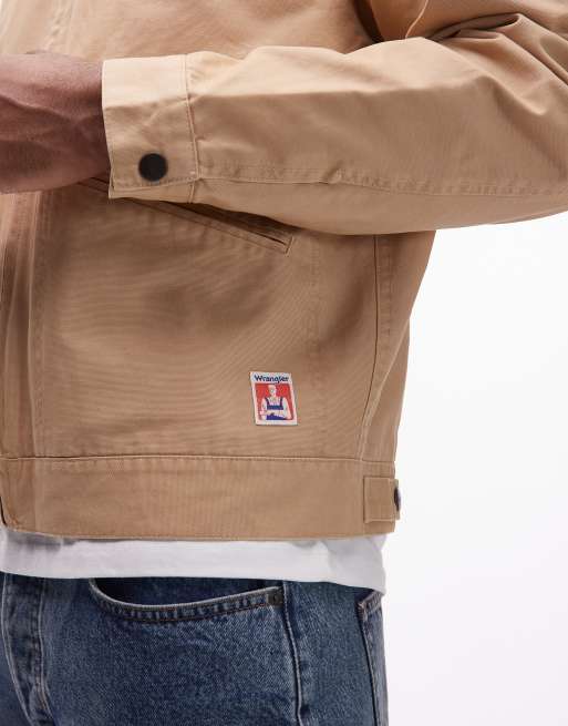 Wrangler Workwear – Camelowa kurtka Harrington z kontrastowym kołnierzem, 5 z 5
