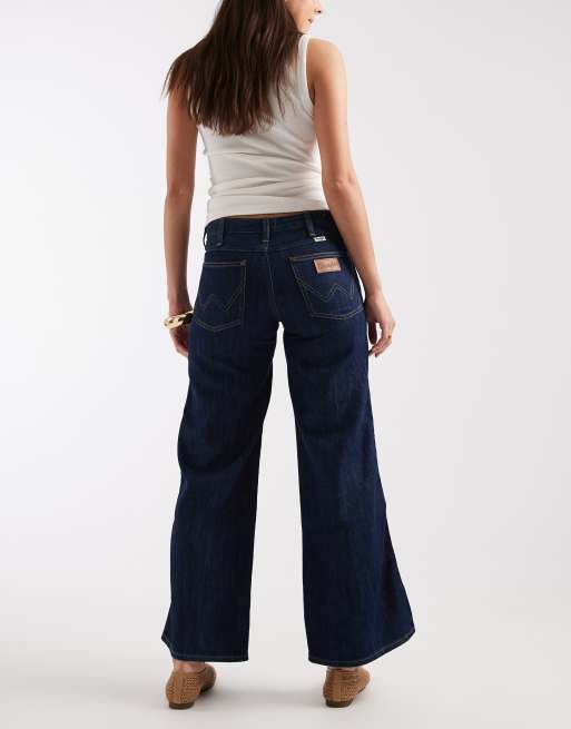 Wrangler – World Wide – Granatowe miękkie jeansy ze średnim stanem, 2 z 5