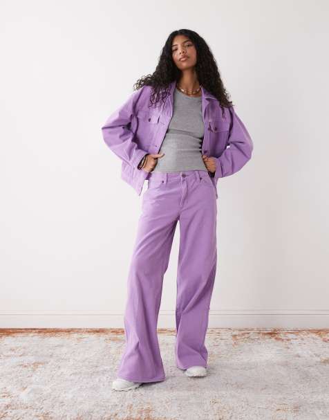 Wrangler world wide mid-rise soft touch denim jeans in lilac - view 1