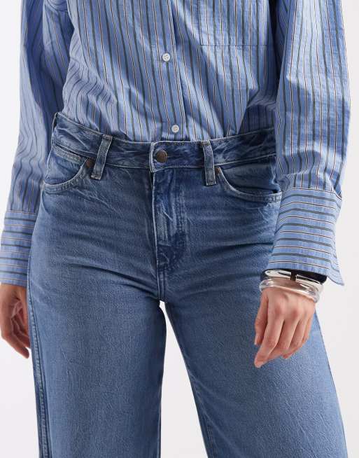 Wrangler - World Wide - Zachte jeans met halfhoge taille in lichte wassing, 5 van 5