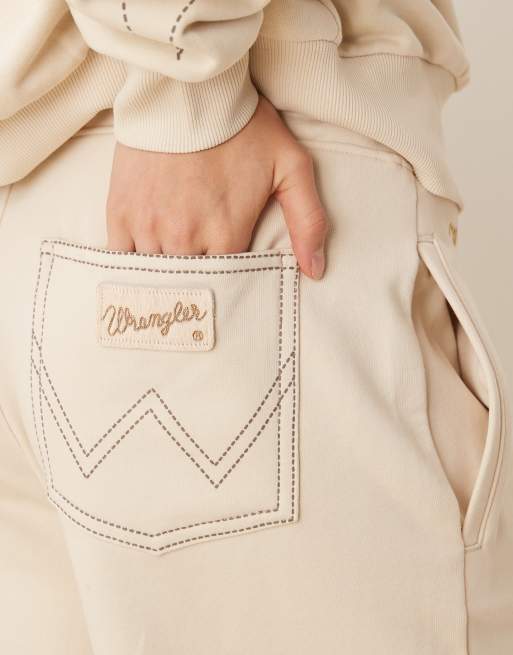 Wrangler x Lainey Wilson cowboy soft pants in ecru (part of a set), 3 of 5