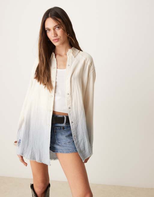 Wrangler x Lainey Wilson dip dye cheesecloth shirt with back