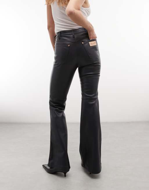 Wrangler X Lainey Wilson flared broek van imitatieleer in zwart, 5 van 5