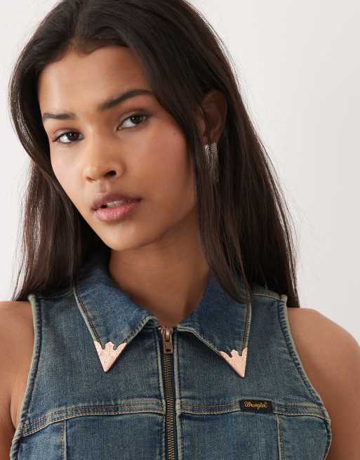 Wrangler x Lainey Wilson - Indigoblå jumpsuit i denim med stretch og ekstra svaj, 4 af 4