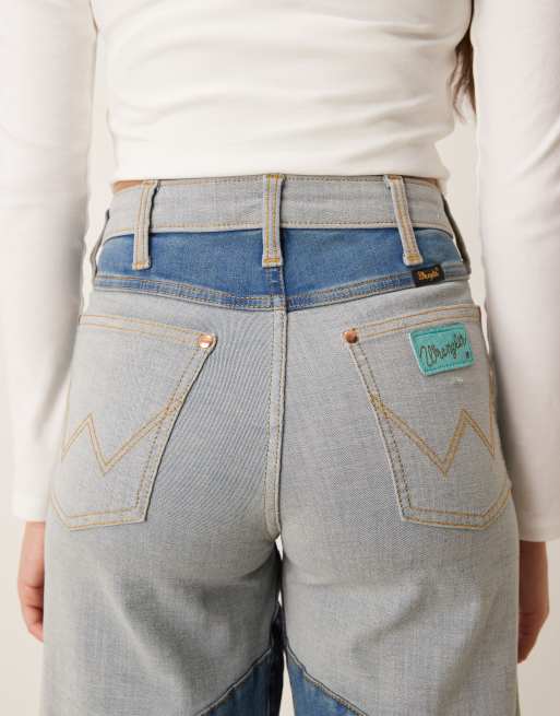 Wrangler x Lainey Wilson - Jeans a fondo ampio blu con pannello a contrasto, 4 di 5