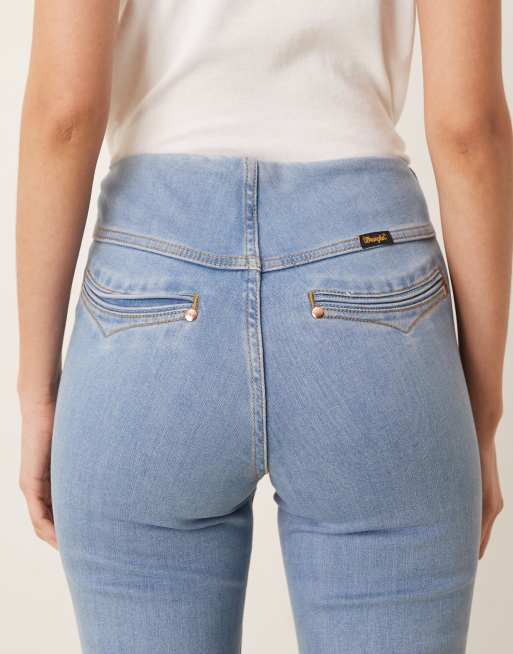 Wrangler x Lainey Wilson - Jeans a zampa elasticizzati blu in coordinato, 4 di 5