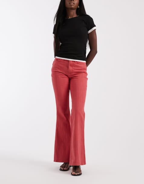 Wrangler x Lainey Wilson - Jeans a zampa rosso slavato - view 1