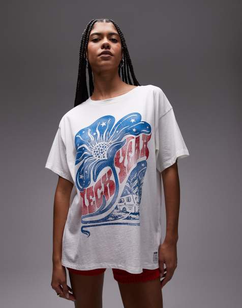 Wrangler x Lainey Wilson oversized printed t-shirt in white - view 1