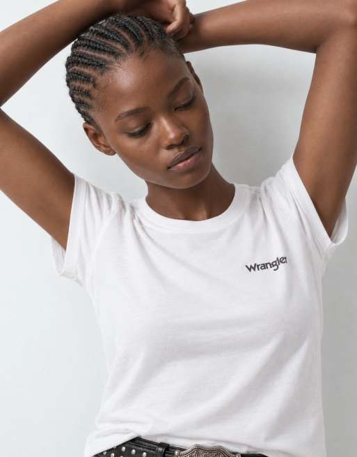 Wrangler X Lainey Wilson T-shirt bianca con stampa sul retro, 9 di 9
