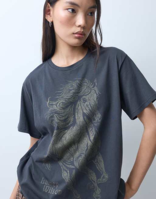 Wrangler X Lainey Wilson T-shirt med grafisk print i mørkeblå, 3 af 5