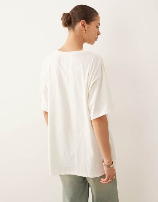 Wrangler x Lainey Wilson - T-shirt oversize avec imprimé cowboy à l'avant - Blanc, 2 de 4