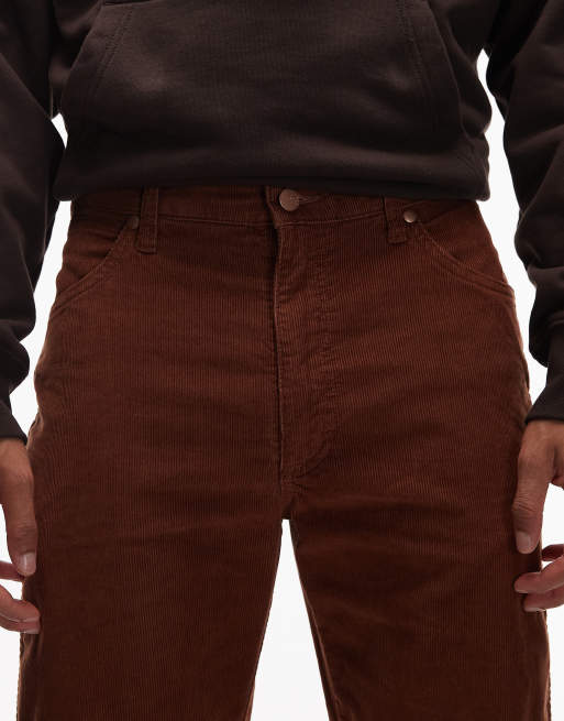 Wrangler x Stranger Things 13MWZ original cowboy straight fit jeans in brown cord, 5 of 5