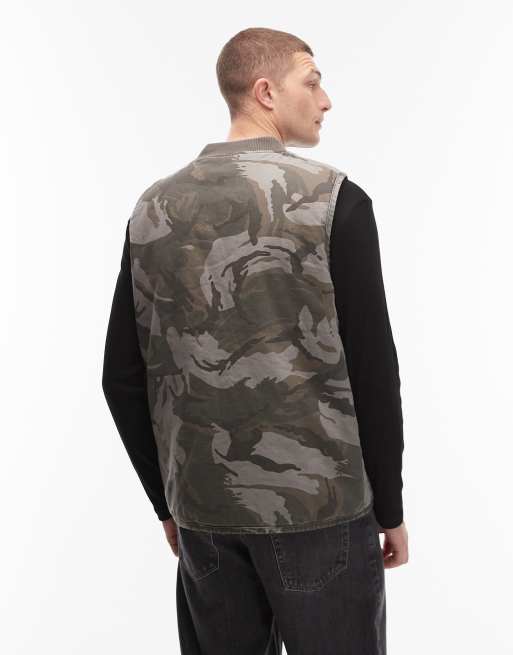 Wrangler x Stranger Things camo print vest in green, 4 of 5