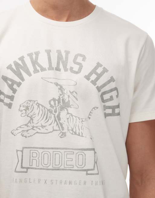 Wrangler x Stranger Things - Hawkins - T-shirt bianca con stampa sul davanti, 5 di 5