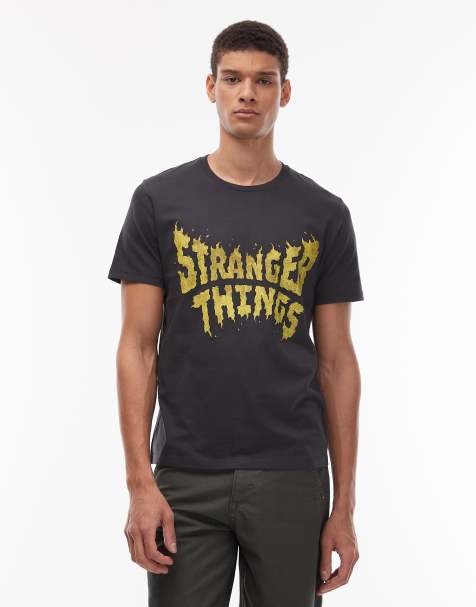 Wrangler x Stranger Things logo graphic print t-shirt in black - view 1