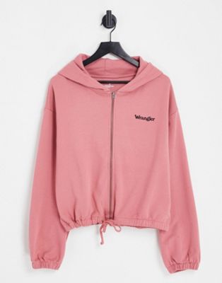 Wrangler zip up hoodie in pink