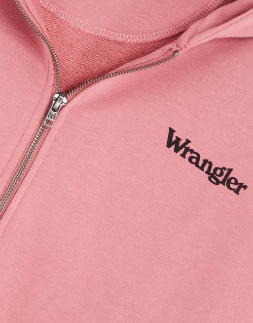 Wrangler zip up hoodie in pink | ASOS