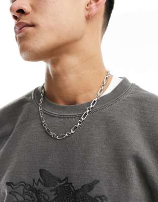 WTFW - Collana a maglie miste color argento da 66 cm 